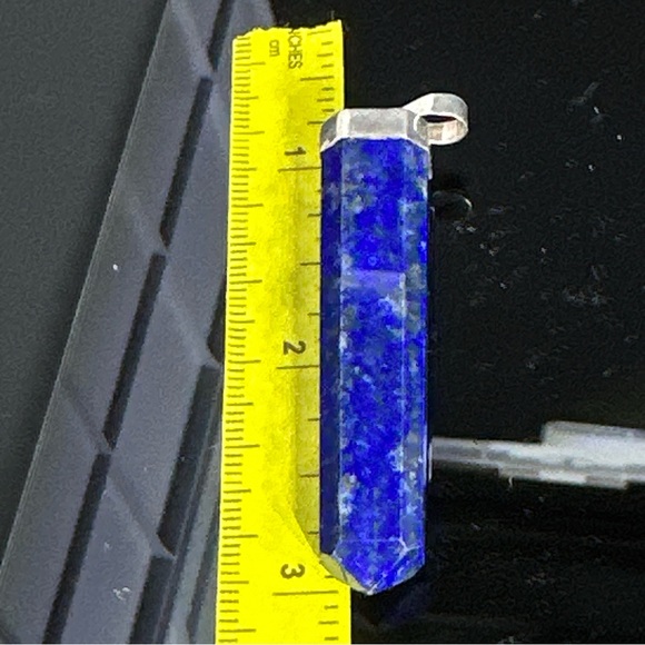 2 Inch Tall Lapis Lazuli Pendant with Sterling Silver Cap - Picture 6 of 16